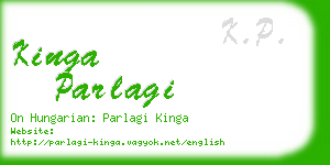 kinga parlagi business card